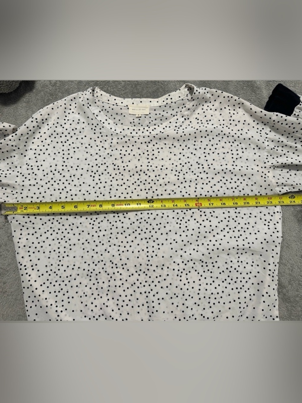 Mello Day for Anthropologie Polka Dot Drawstring Hem Blouse Medium - Picture 3 of 6